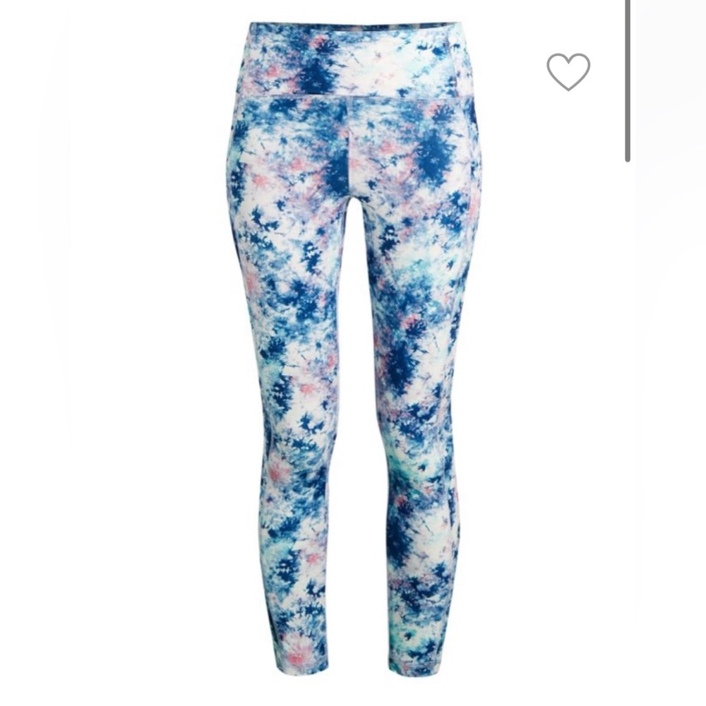 X BY GOTTEX Mia Tie Dye Ankle Leggings Side Pockets Size Medium